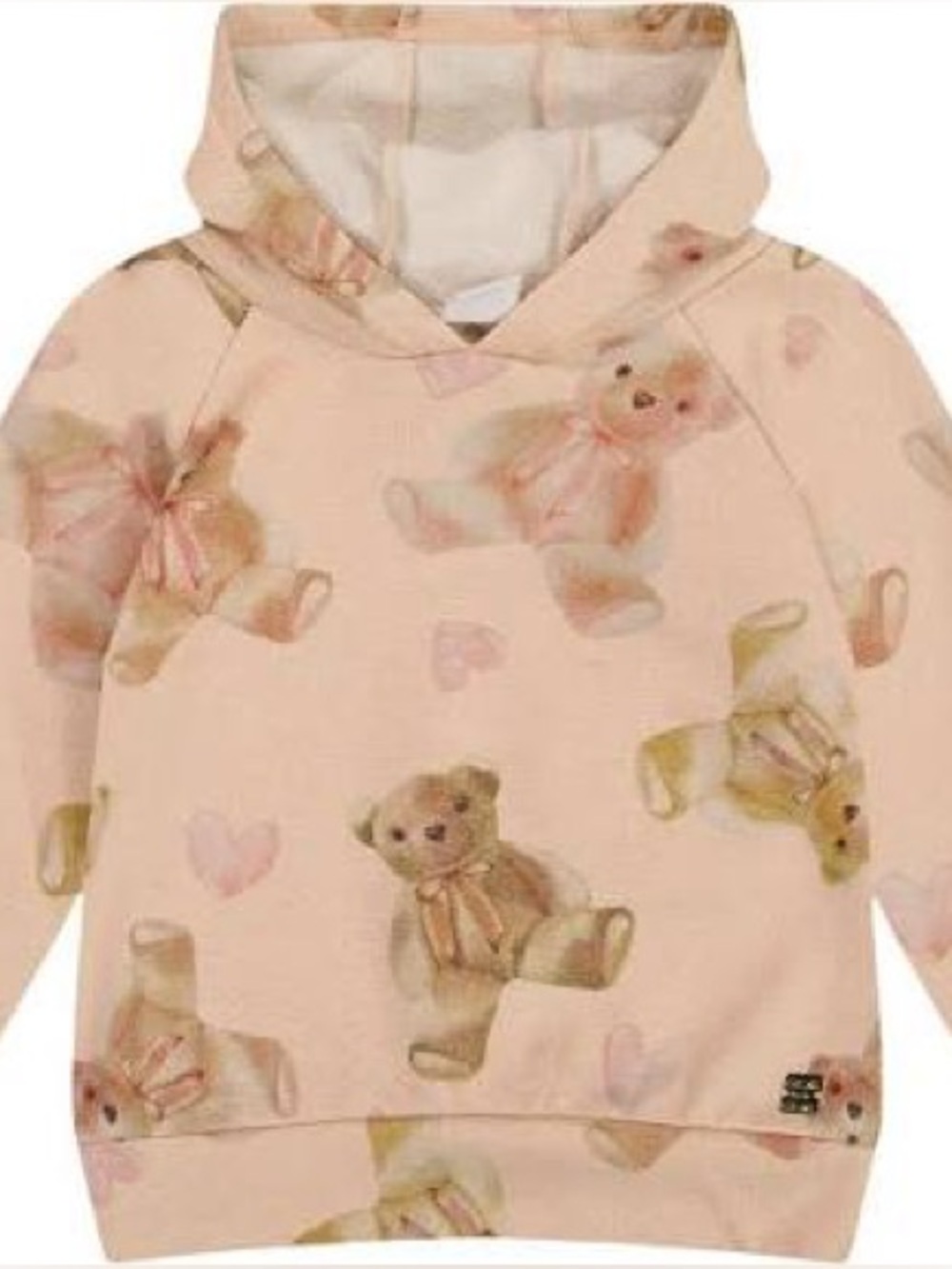 deux par deux Pink Teddy Bear Pullover Hoodie